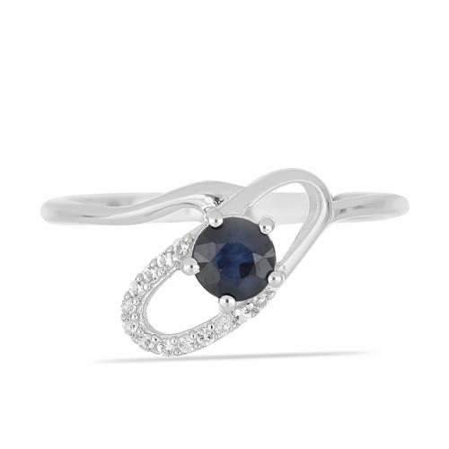 BUY BLUE SAPPHIRE GEMSTONE CLASSIC RING IN 925 SILVER